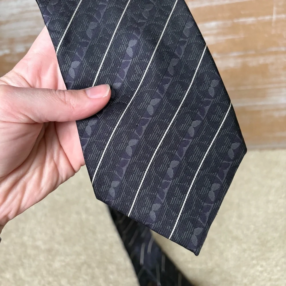 Louis Vuitton Silk Monogram Stripe Tie Designer Career Work Wear Classic - Picture 3 of 7